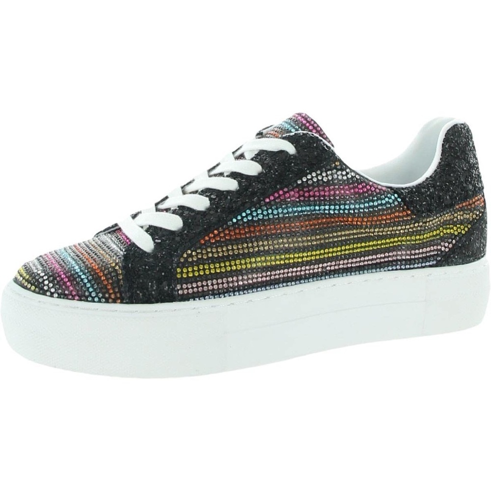 Betsey Johnson Multicolor Rhinestone Platform Sneaker - Black